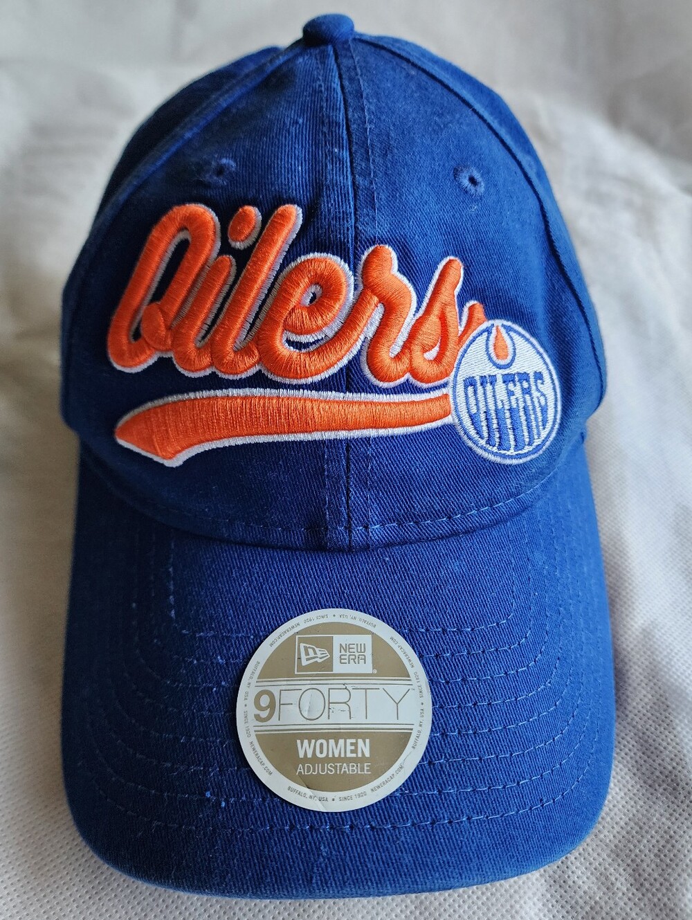 New Era Royal Blue and Orange Edmonton Oilers Women's 9FORTY Cap - Adjustable